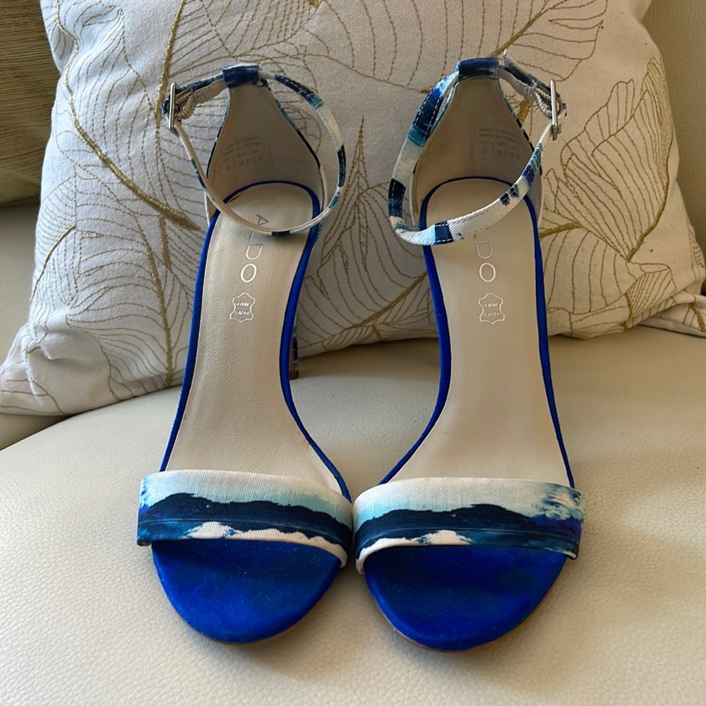 ALDO Blue Watercolor Heeled Sandals